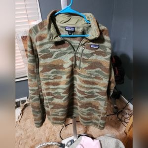 Patagonia better sweater 1/4 zip XL, forest camo